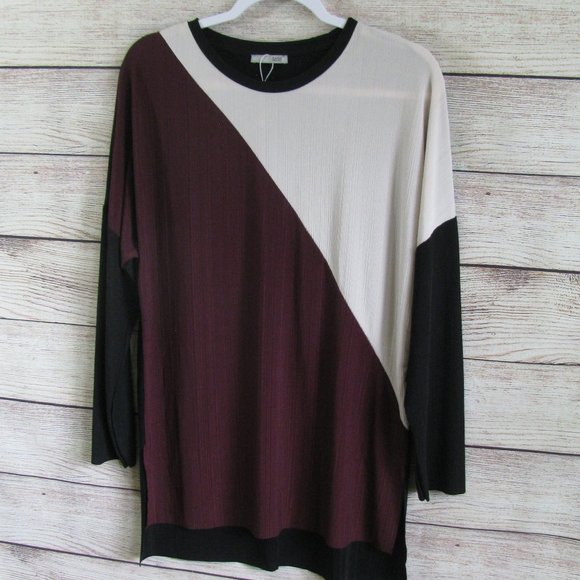 Zara W/B Collection Color Block Blouse - Picture 6 of 10